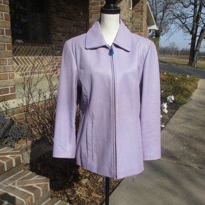 Liz Claiborne Leather Lavender Jacket Size M Lined